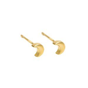 Gold Plated Moon Studs